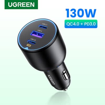 UGREEN 130W USB-C Fast Car Charger | iPhone & Samsung | PD 3.0