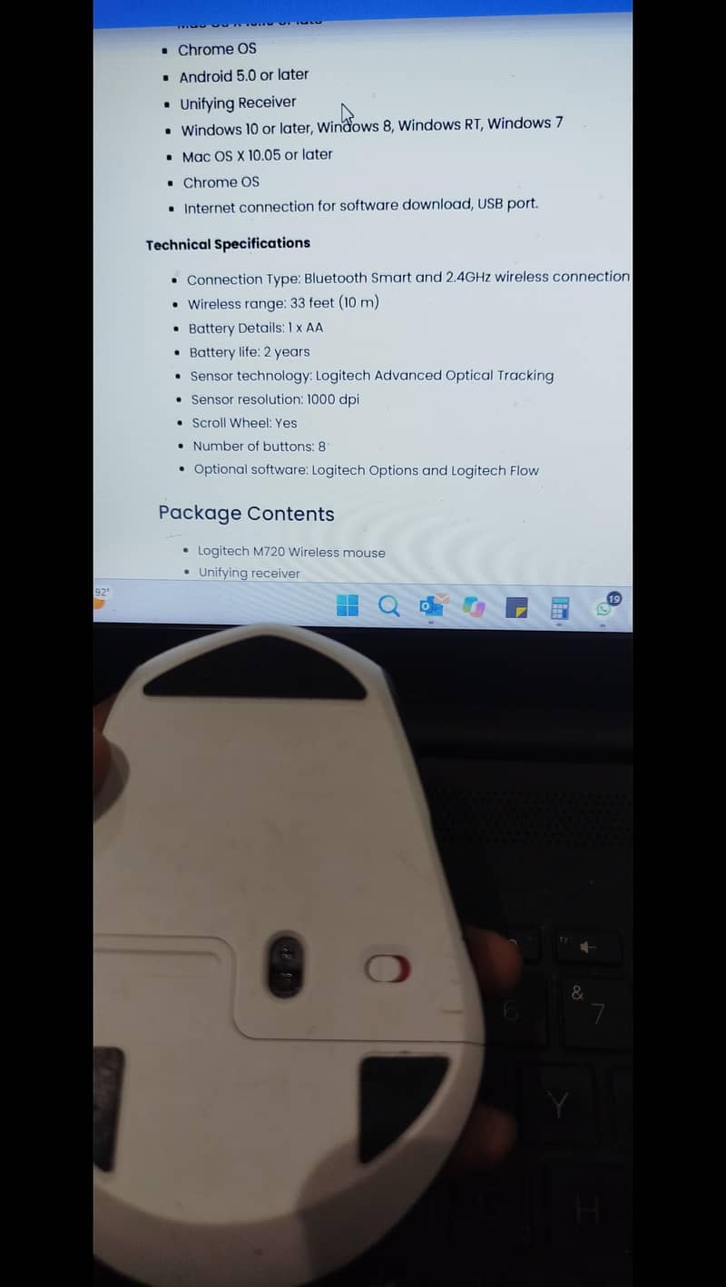 Logitech Mouse M720 with Dongle 5