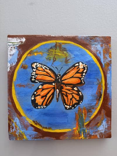 Original Butterfly Acrylic Painting 8×8
