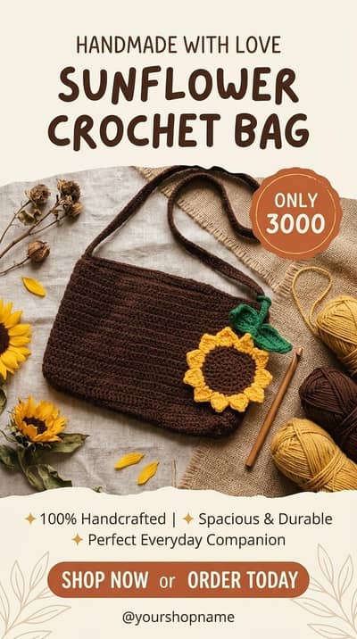 crochet bag color brown best quality