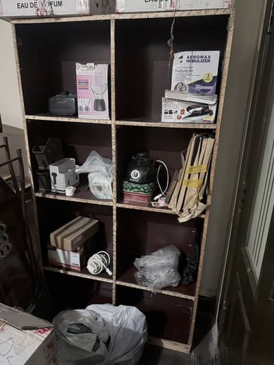Wooden shelves