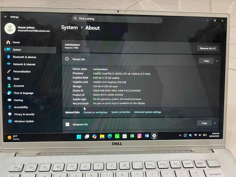 Dell laptop 5