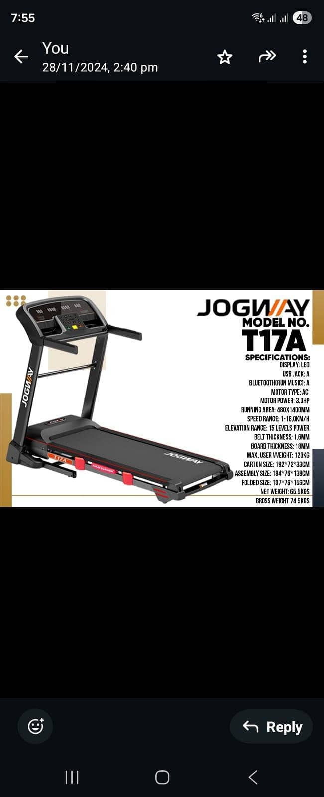 Jogway Treadmill 0