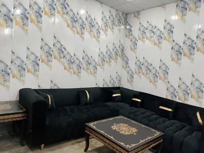 L shape sofa and table set