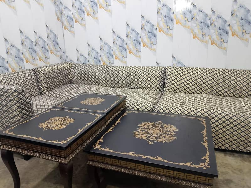 L shape sofa and table set 1
