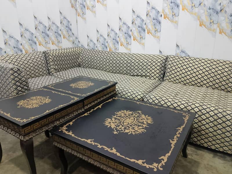L shape sofa and table set 2