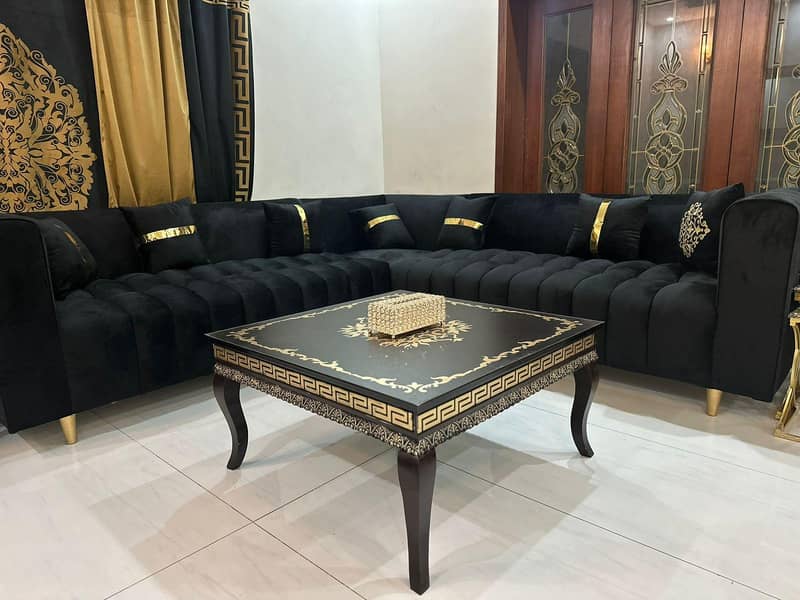 L shape sofa and table set 3