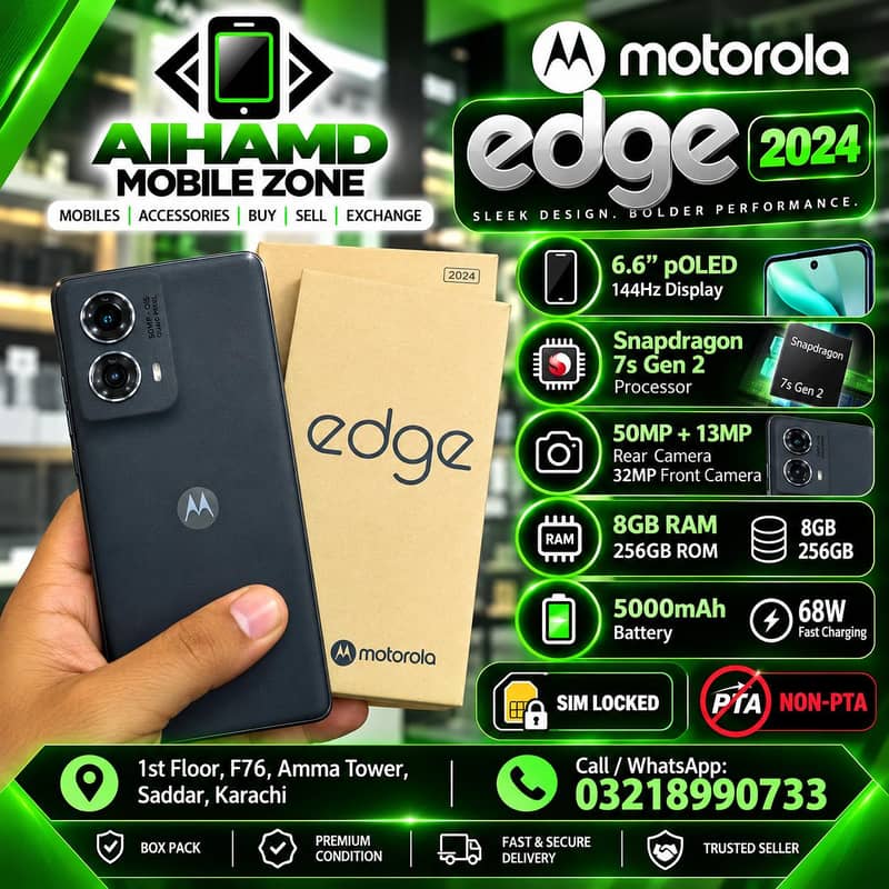 Motorola Edge 2024 - 8GB & 256GB - Box Pack - Snapdragon - Mobile ...