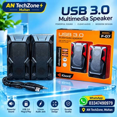 Kisonli F-07 USB 3.0 Multimedia Speakers – Black