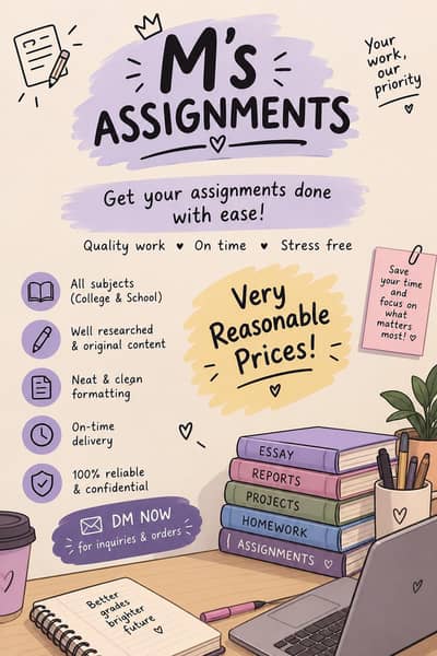 Assignment services available.