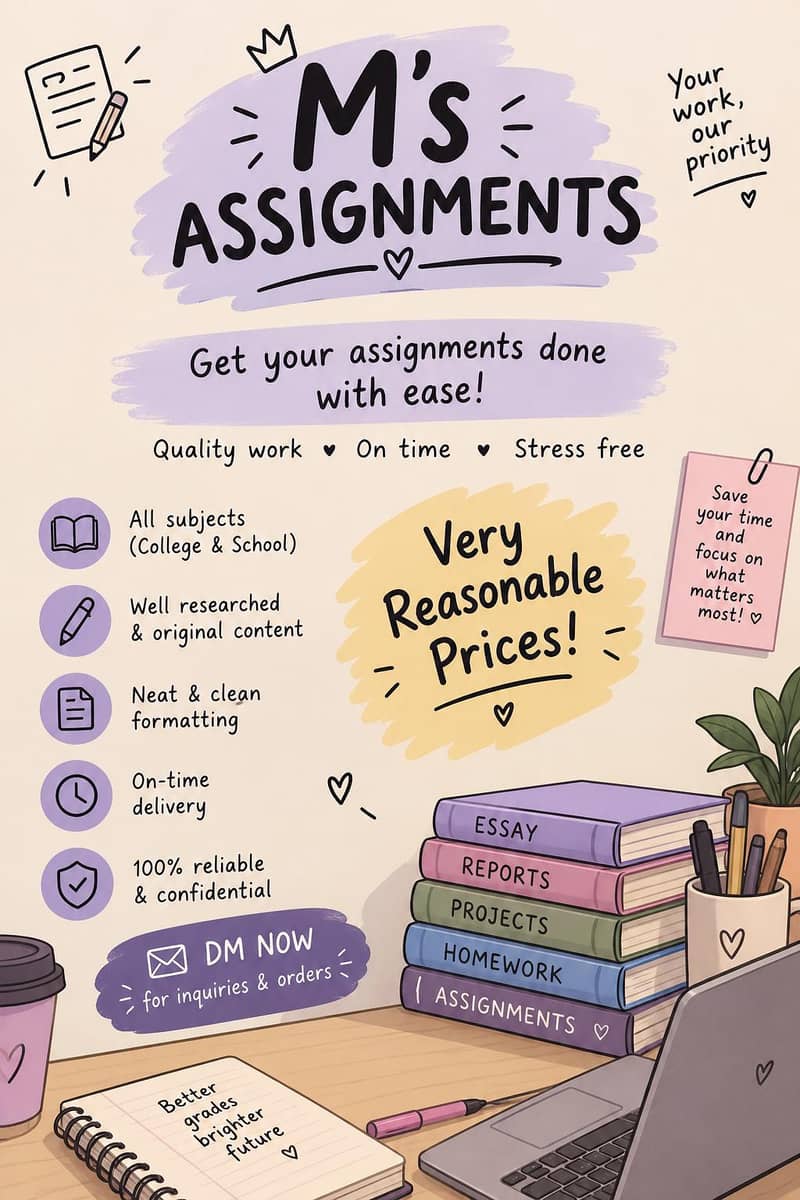 Assignment services available. 0