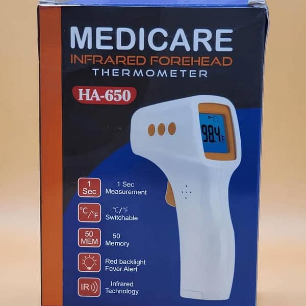 Medicare HA-650 Non-Contact Infrared Forehead Thermometer (1-Second Reading)
