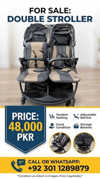 Kids Pram. Baby Stroller/ Pushchair/ Twin Baby Pram/ Doulble Pram