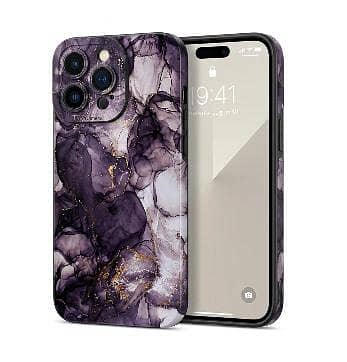 1 PCS Luxury Smoke Marble Soft TPU Protective Back Cover Case with Integrated Lens Guard R6163