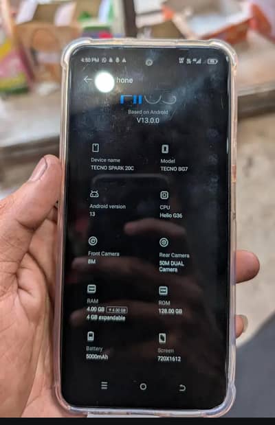 Tecno Sprak 20c 4+4/128gb 03463346113Tecno Rom: 128 GB Rom: