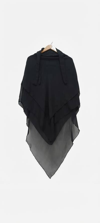 3 Layer Black Hijab / hijab for Women