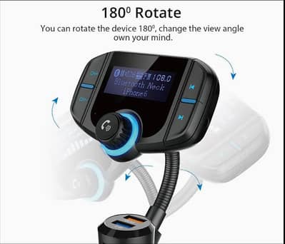 Imported BT70 Bluetooth Car FM Transmitter | LCD Display | QC3.0 Fast