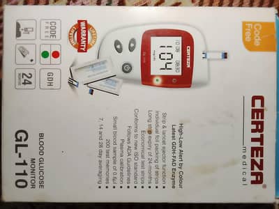 Title: Certeza GL-110 Blood Glucose Monitor – Excellent Condition