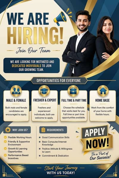 We are hiring staff male and female