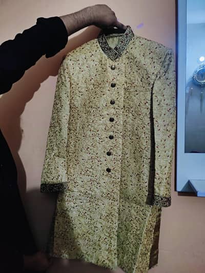 sherwani jamawar fully embroided 03214628629