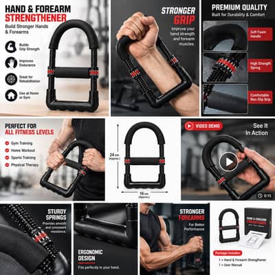 Adjustable Hand Grip Strengthener – Forearm & Wrist Exerciser