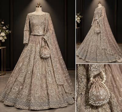 Elegant Champagne Gold Party Wear Lehenga Heavy Embroidery RS 40000
