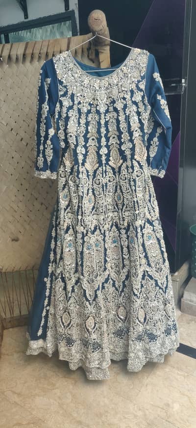 Designer A+ Copy Zinc Blue Maxi | Stone & Moti Work | Complete Set