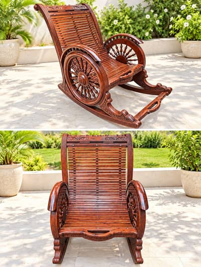 Chinioti Wooden Rocking Chair for Sale