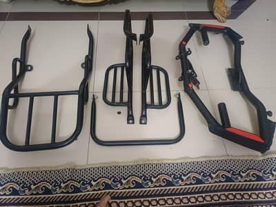 Motorcycle crash guard , carrier , footrest