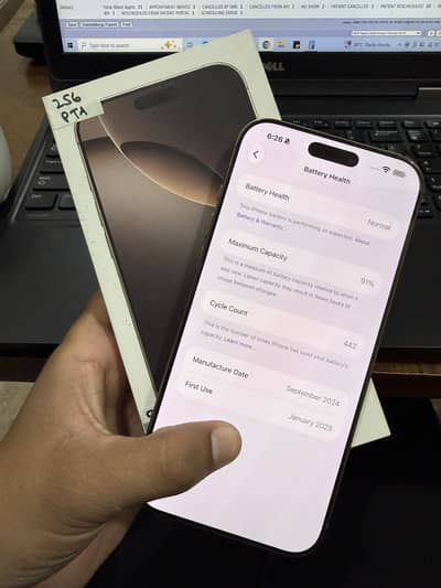 Apple iPhone 16 Pro Max 256 Gb PTA Approved 91 Health
