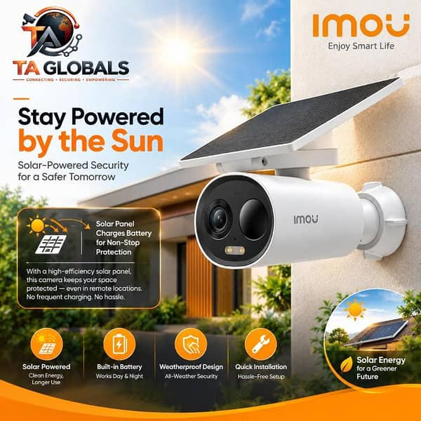 IMOU Cell 3C | One Solar Powered Security Camera | CCTV Security Camera | Outdoor Wireless WIFI Camera | Built-in 5000mAh Battery Backup | IMOU CCTV Camera | 2 Years Warranty