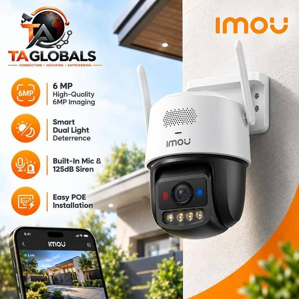 IMOU 5G Titan Pro WIFI IP Camera | 6MP Red-Blue Warning Lights | Outdoor POE Security Camera | Outdoor CCTV Camera | Full-Color Night Vision | Human Detection