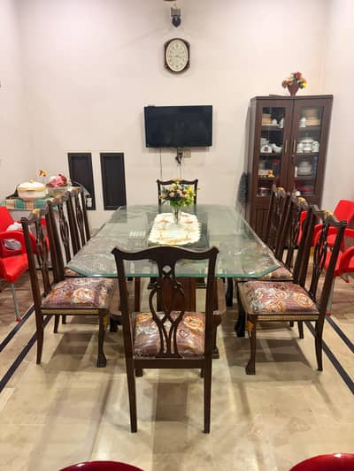 8 Seater Dining Table | Double Glass Top