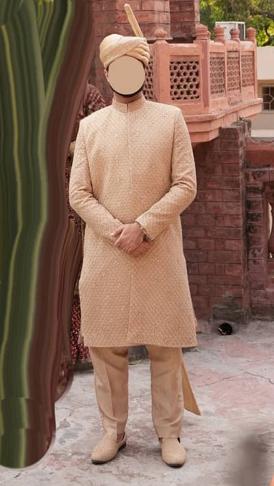 Golden Beige Groom Sherwani
