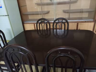 Wood Dining Table with 6 chairs