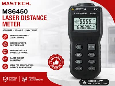 Ultrasonic Distance Meter MASTECH MS6450 | 15M Laser Distance