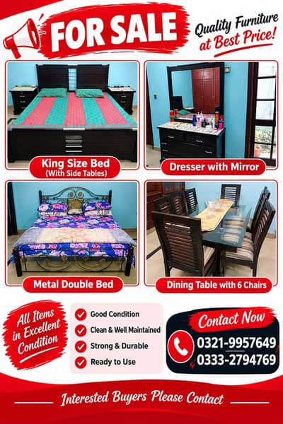 king size bed with dressing table