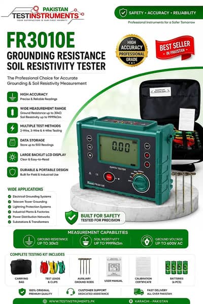 Grounding Resistance Soil Resistivity Teste FR3010E FUZRR