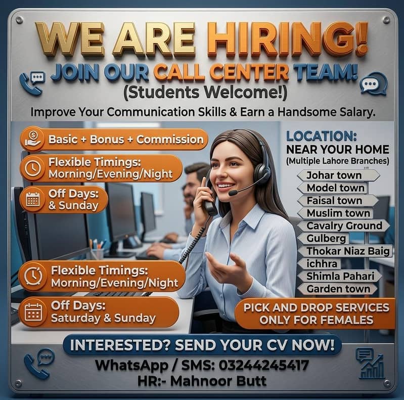 we are Hiring for office work Part-time job full-time job - Call Center ...