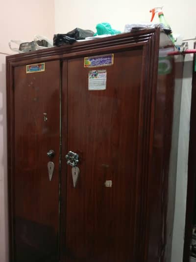Double Door Iron Safe Almari -Wooden Design - Strong & Spacious