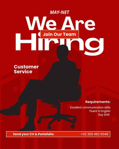 job available may net we are hiring coutmer service