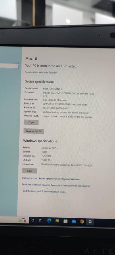 Dell Alienware 15 i7 7 gen GTX 1080 Card