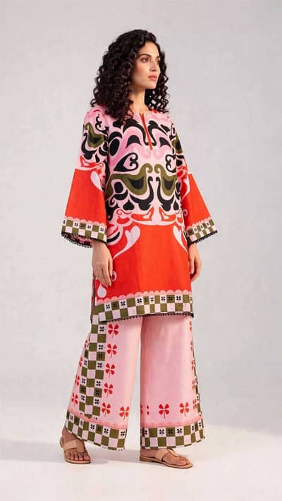 Women 2 Piece Pret Stitched Shalwar Kameez