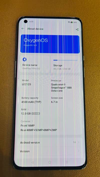One Plus 9 Pro 5G 12+12RAM 256GB