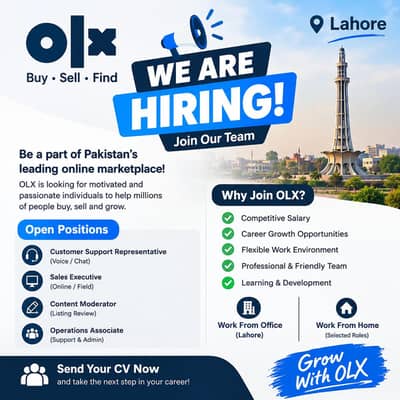 we are hiring from lahore male and female