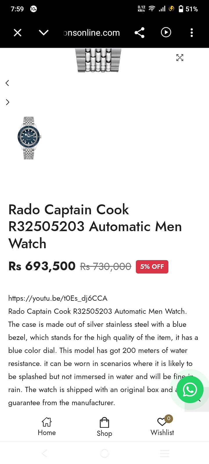 Rado watch automatic 3