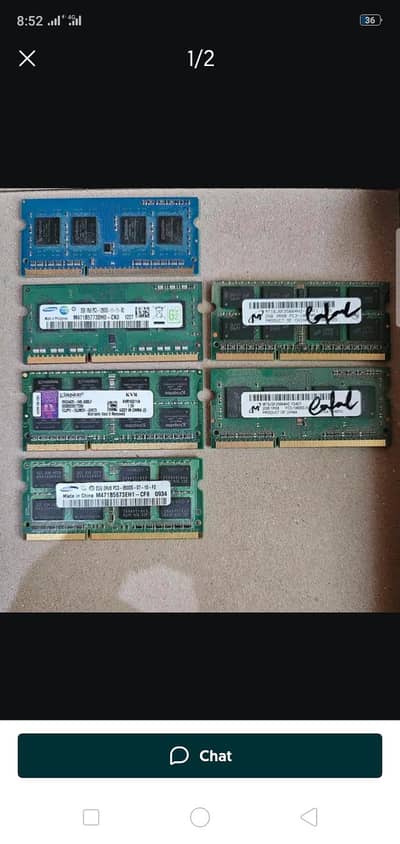 Laptop ram 2+2 gb