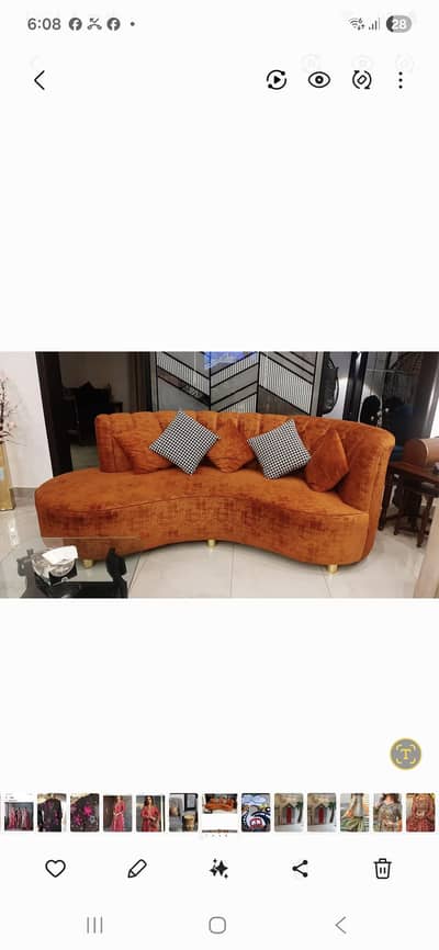 4 seater c shape soffa