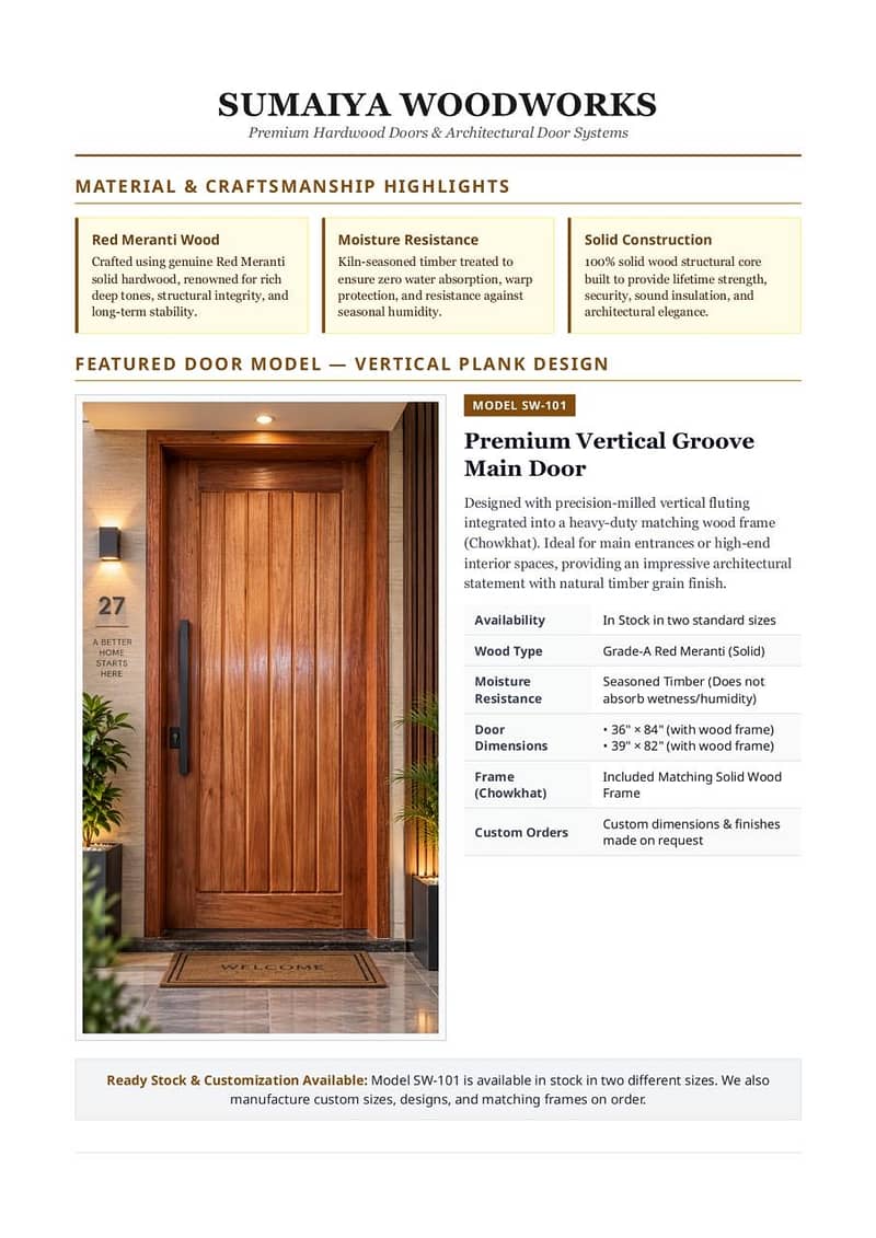 Premium Solid Wooden Door 1
