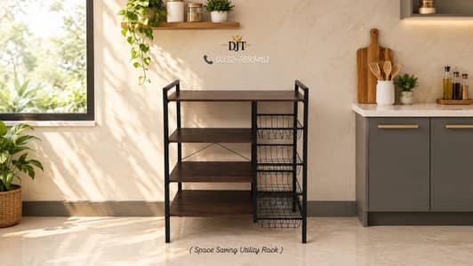 Utility Rack For Kitchen Use With Fruits & Vegetables Baskets